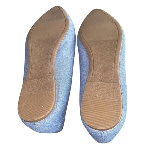 Old Navy Chambray Pointed-Toe Flats – Size 10 - Picture 6 of 7